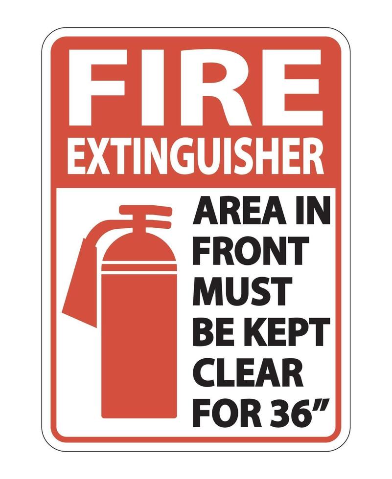 Fire Extinguisher Keep Clear Sign on white background vector