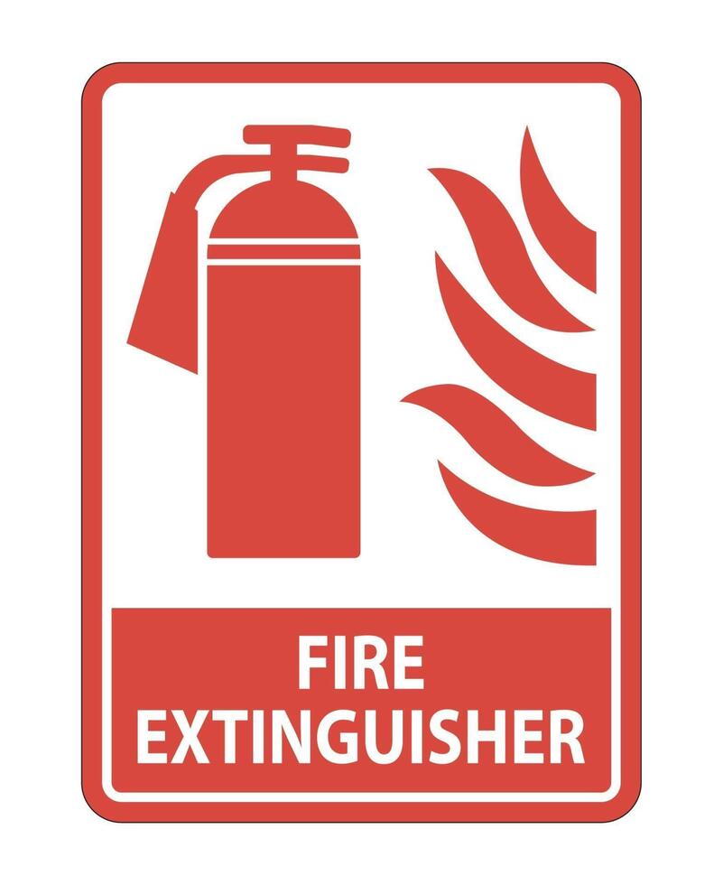 Fire Extinguisher Sign on white background vector