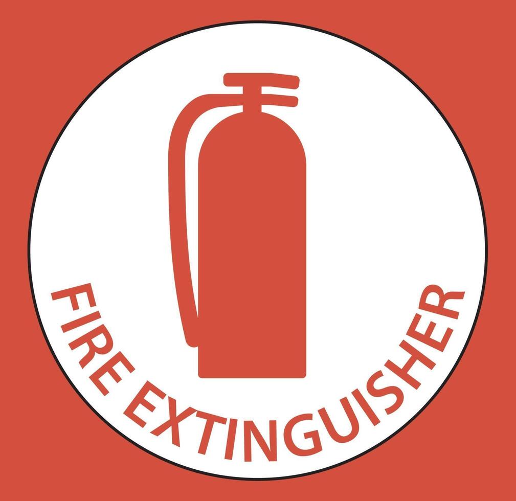 Fire Extinguisher Floor Sign on white background vector