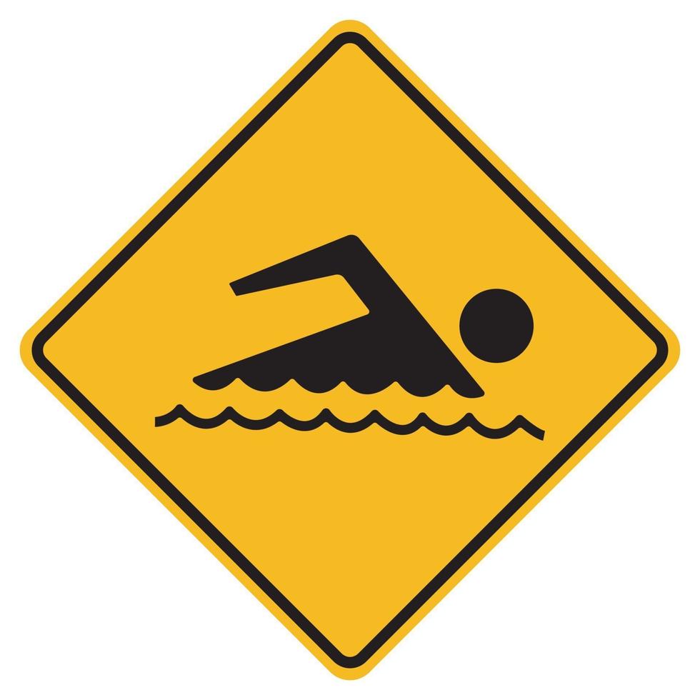 Signo prohibido nadar sobre fondo blanco. vector