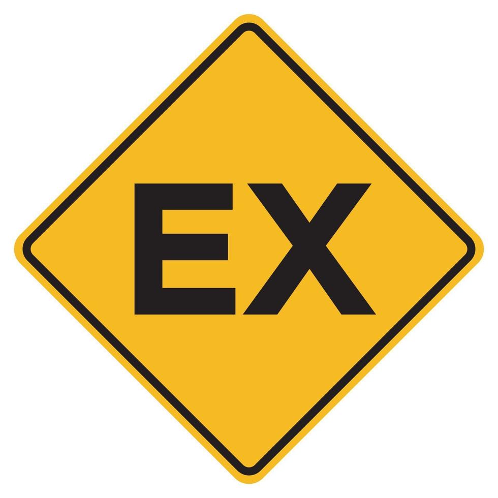 Ex Yellow Warning Attention Sign on a white background. vector