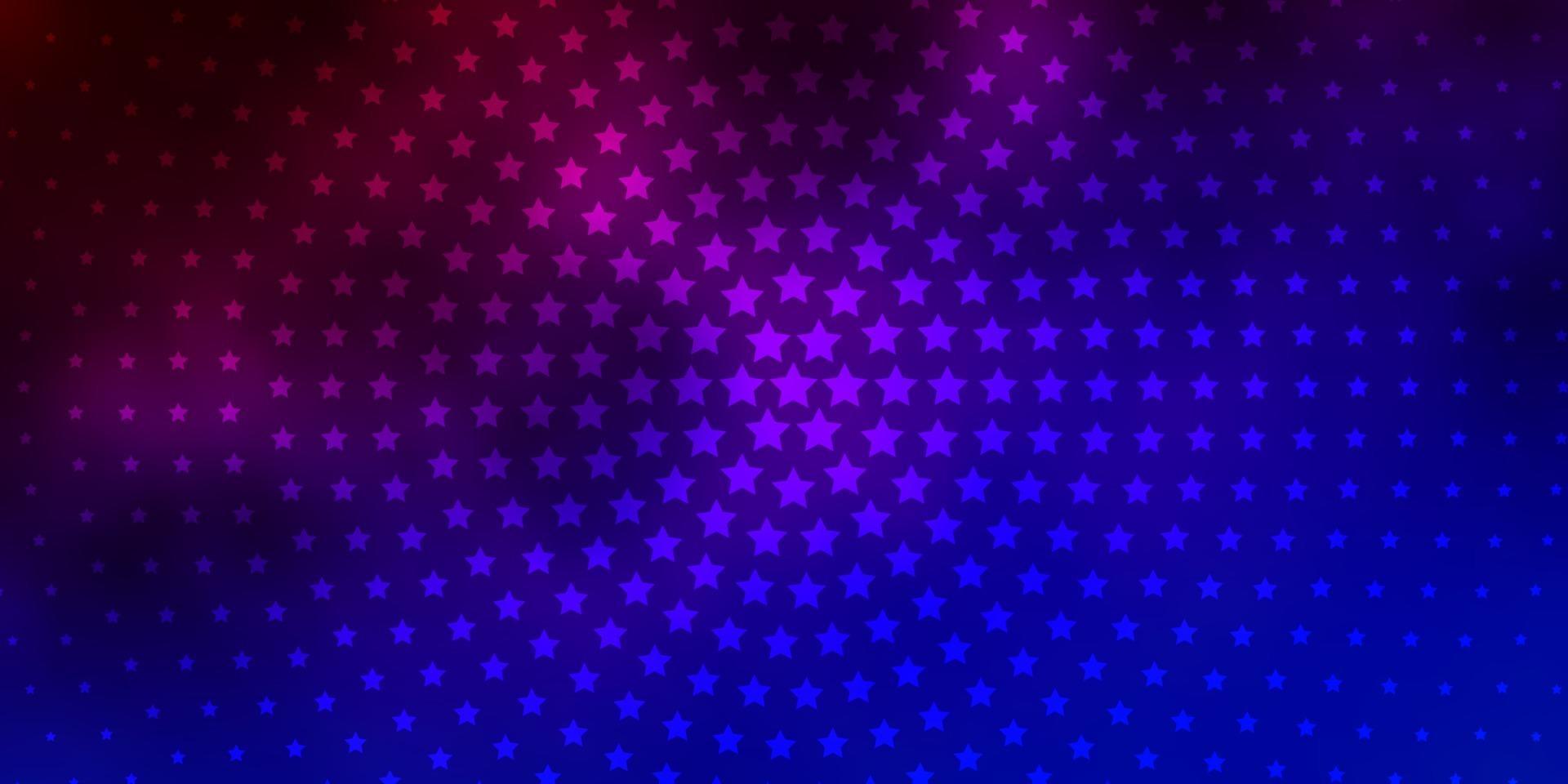 Dark Blue, Red vector background with small and big stars.