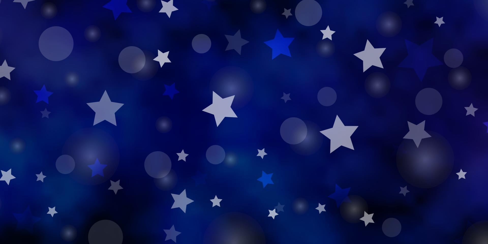 textura de vector de color rosa oscuro, azul con círculos, estrellas.