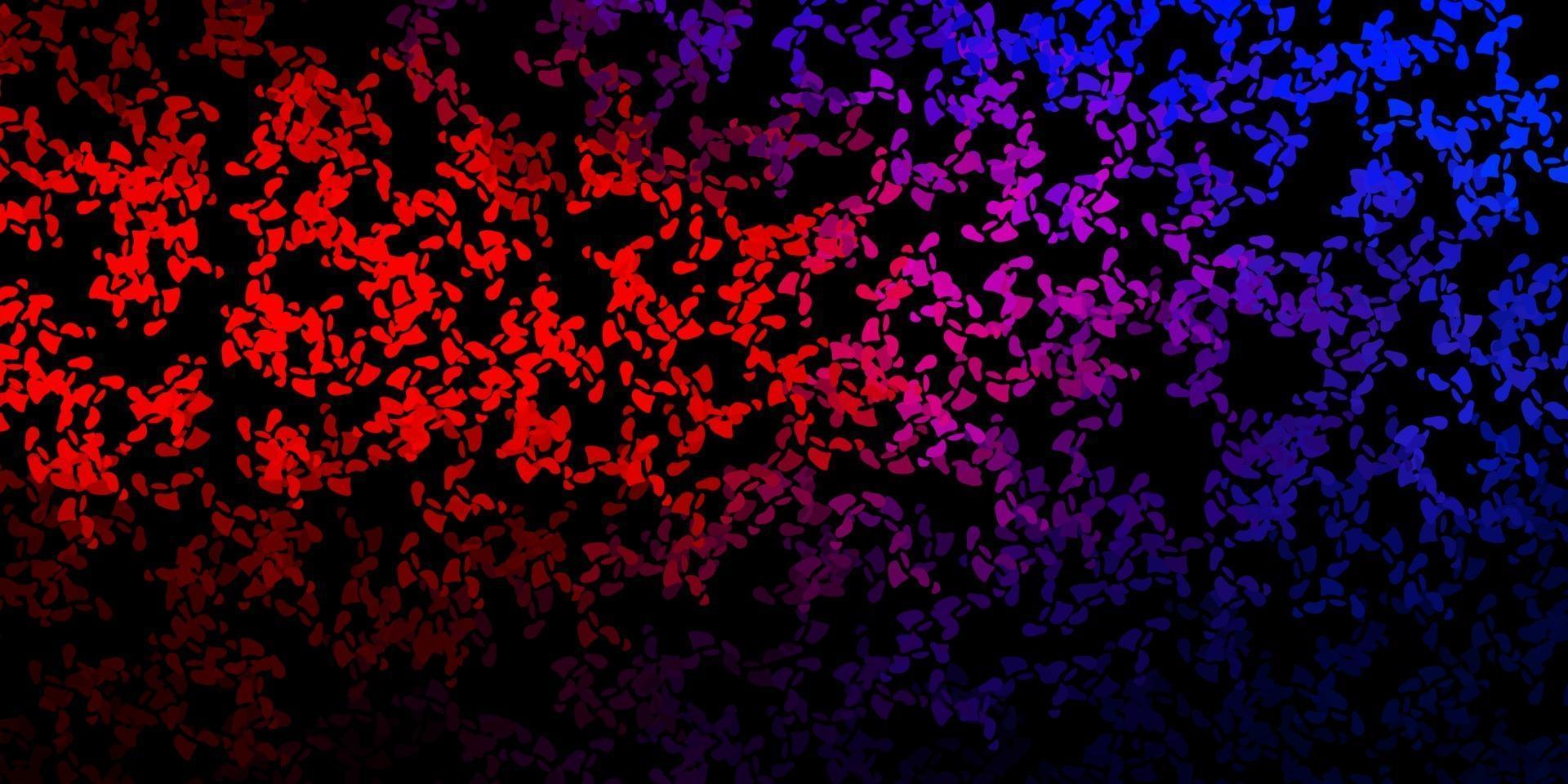 Dark blue, red vector background with random forms.