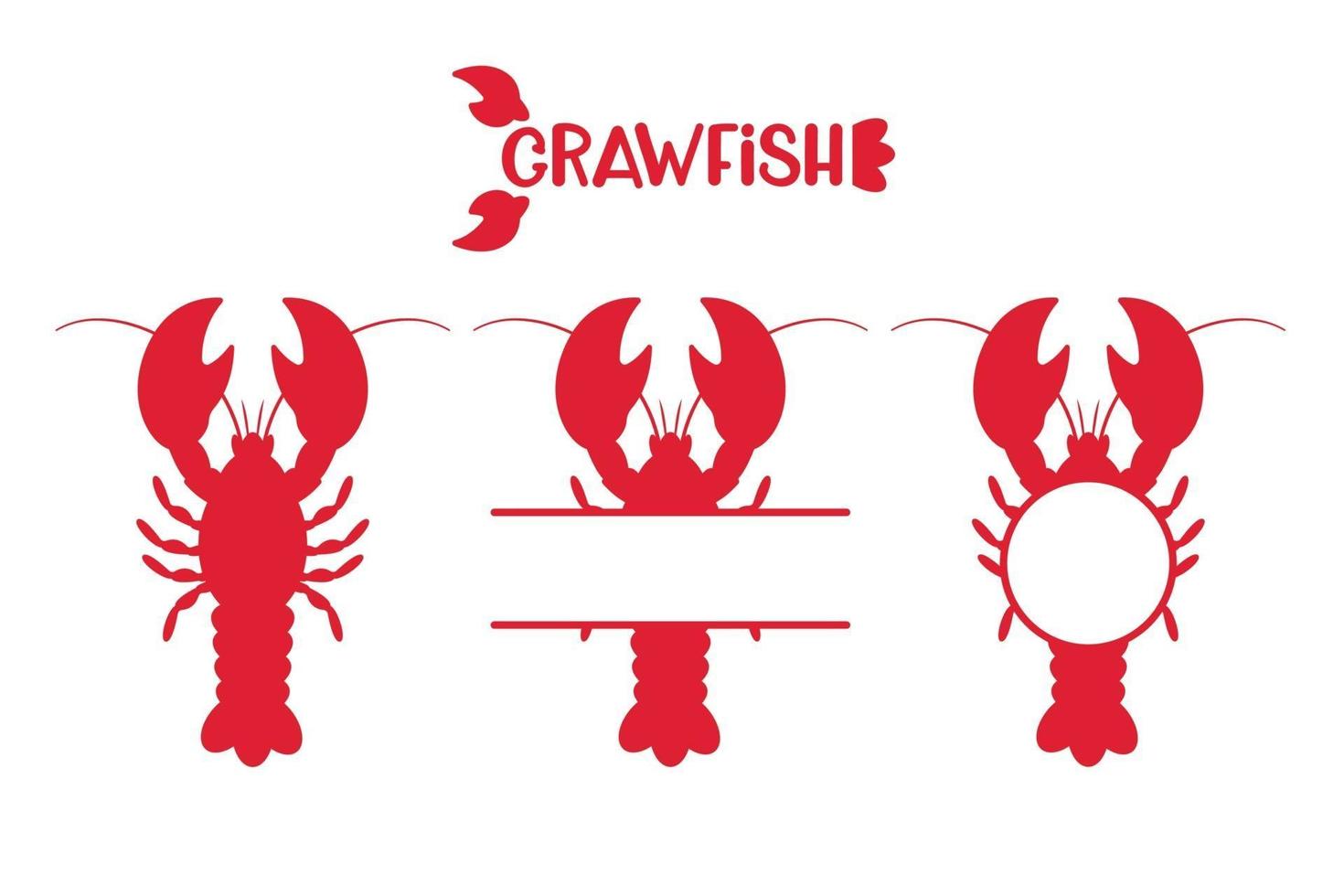 Red lobsters or crawfish set vector