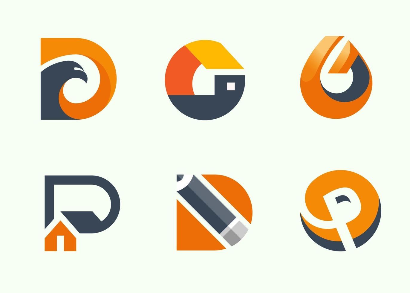 Abstract business modern logo icons collection vector