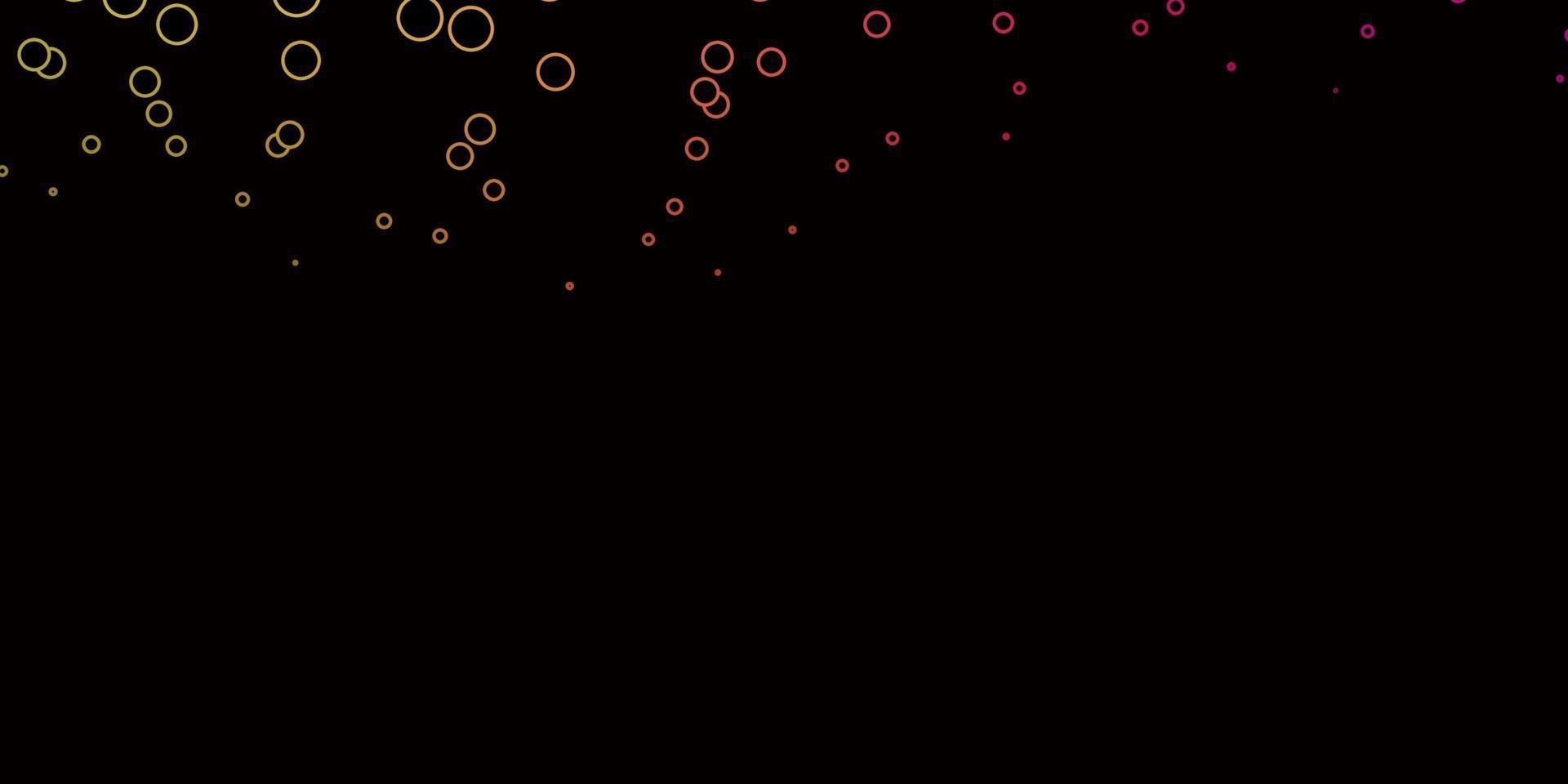 Dark Pink, Yellow vector background with circles.