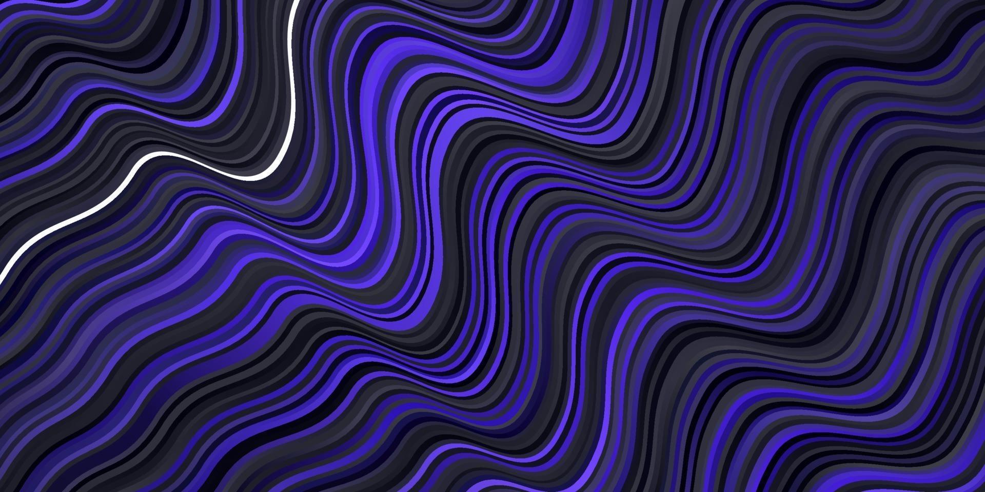 Dark Purple vector background with curved lines.