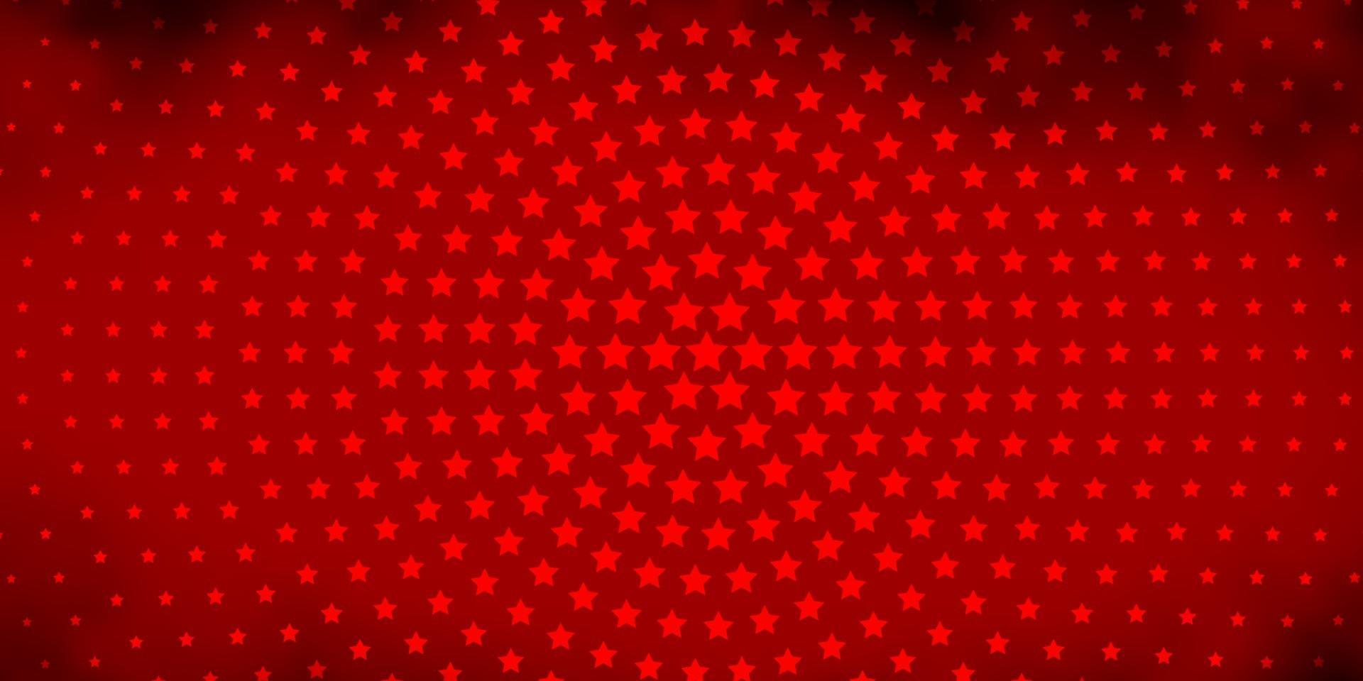 diseño de vector rojo oscuro con estrellas brillantes.