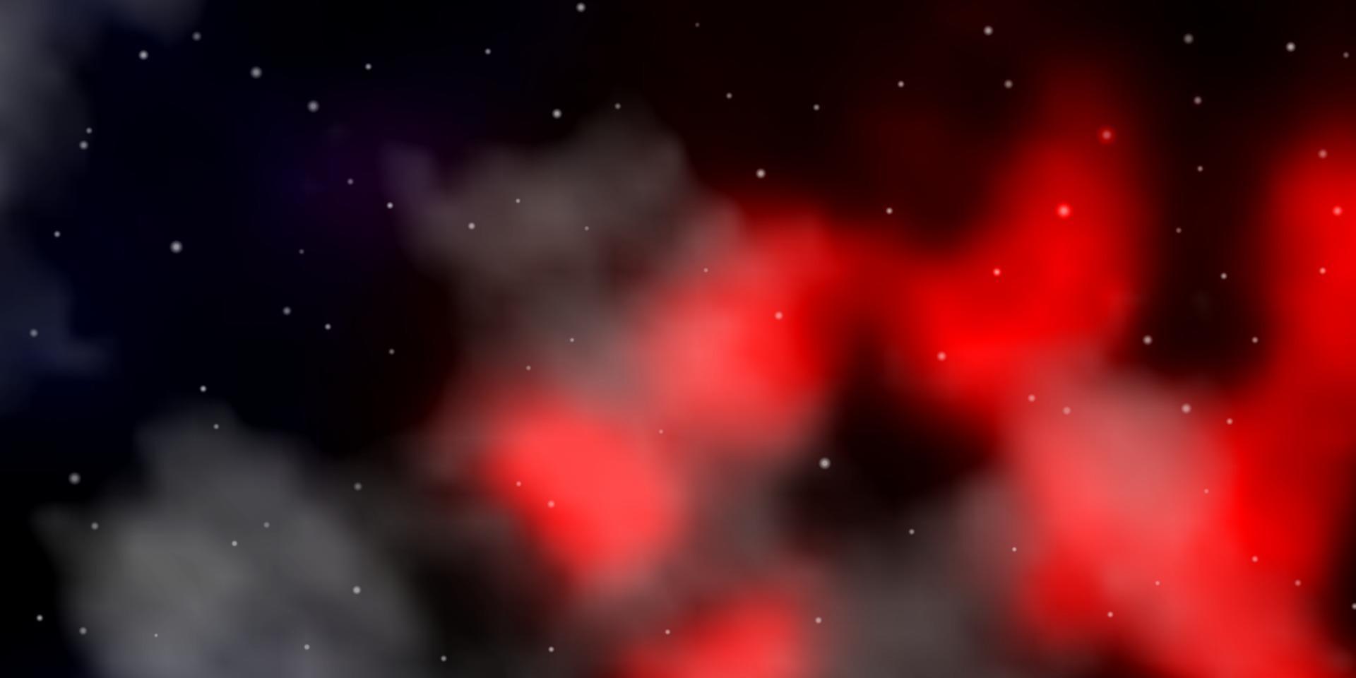 Dark Red vector background with small and big stars.