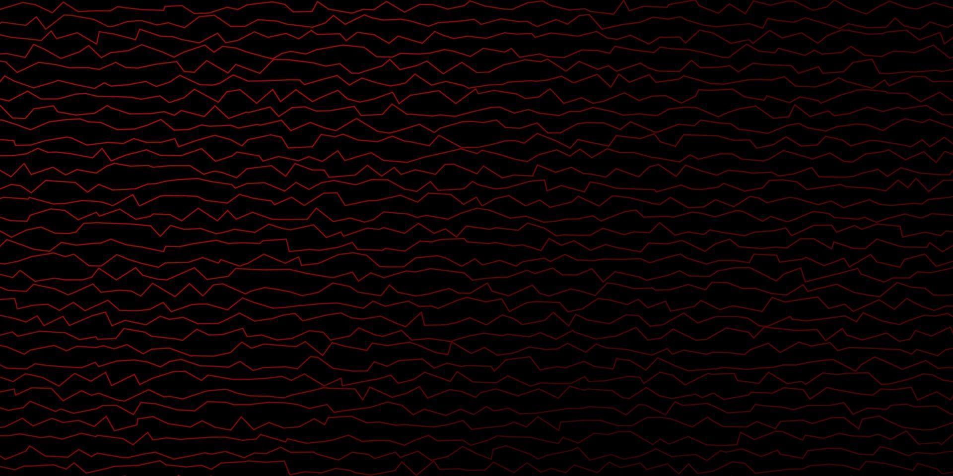 Dark Red vector background with curved lines.