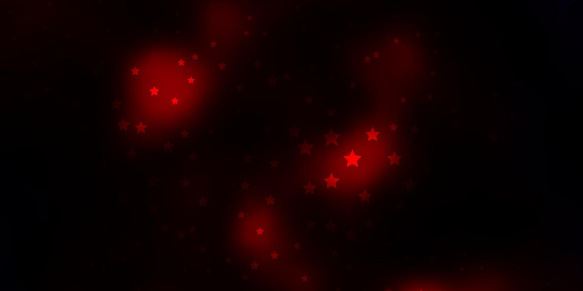Dark Red vector texture with beautiful stars.