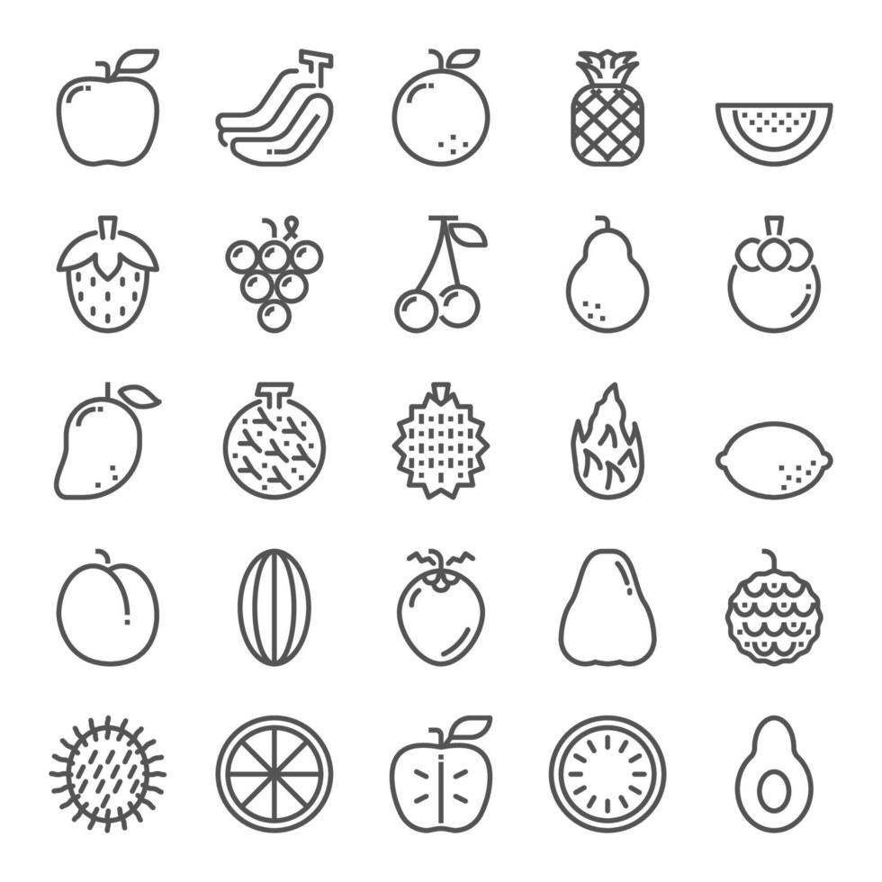 conjunto de iconos de frutas vector