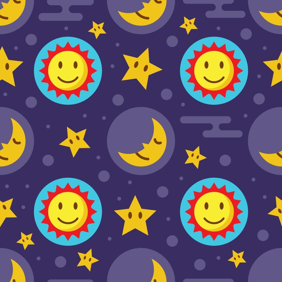 sun and moon seamless pattern vector