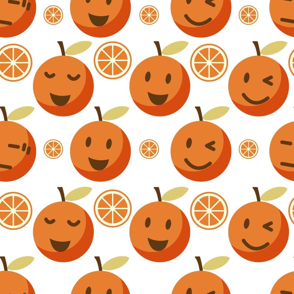 cute orange seamless pattern vector