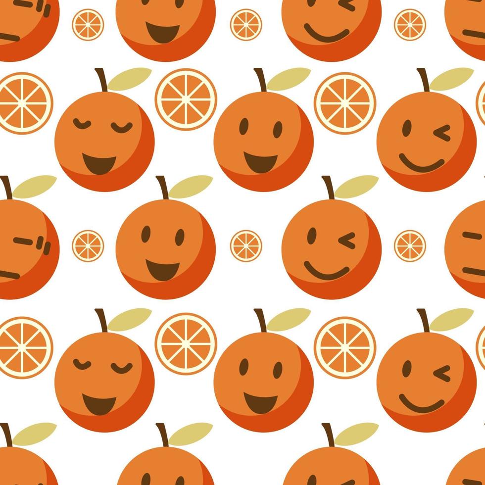 cute orange seamless pattern vector