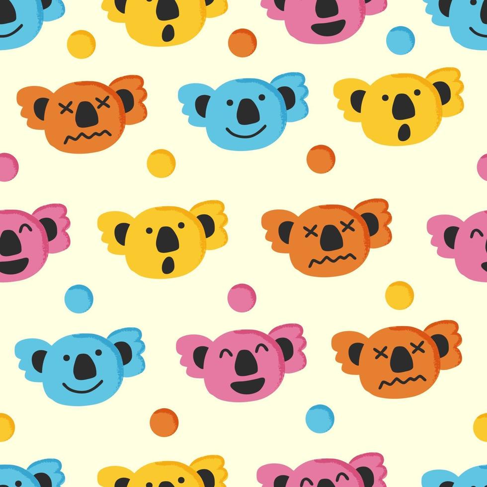 cute koala seamless pattern vector