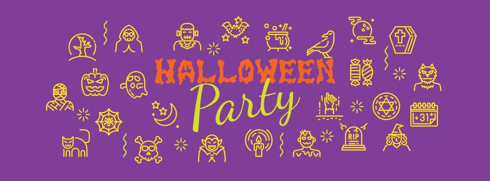 banner de fiesta de halloween vector