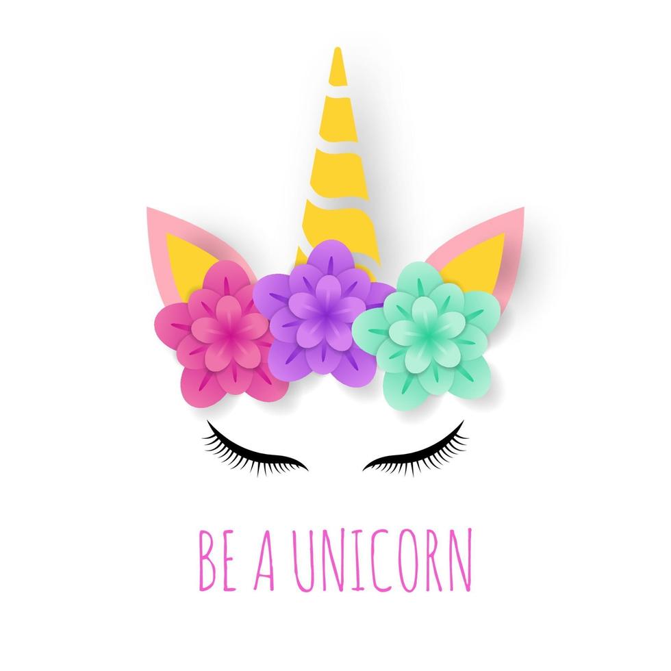 arte de papel de unicornio vector