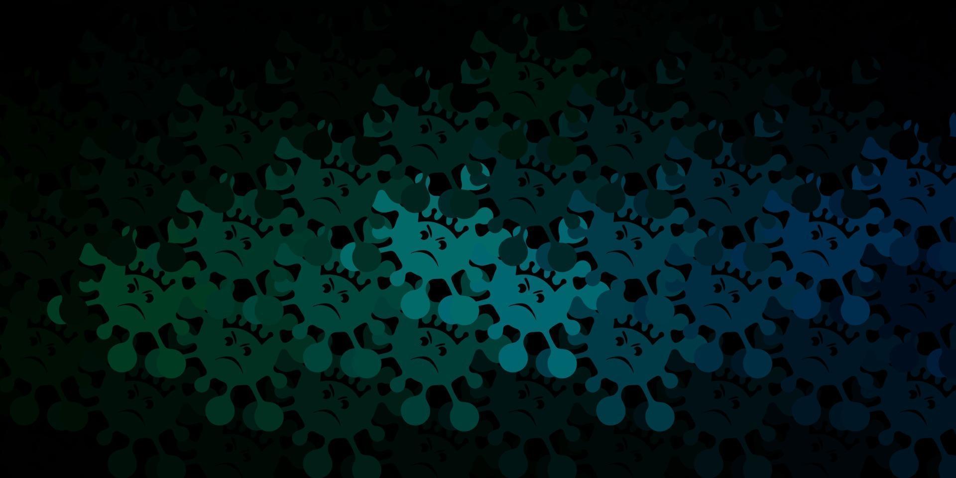 Dark green vector backdrop with virus symbols.