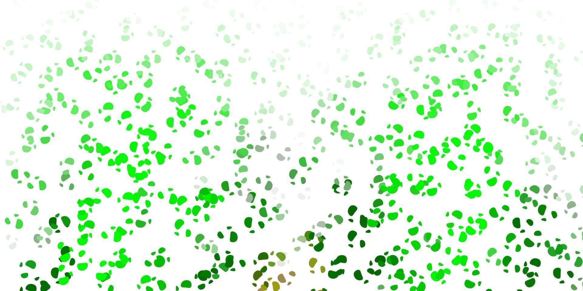 Light green, yellow vector backdrop with chaotic shapes.