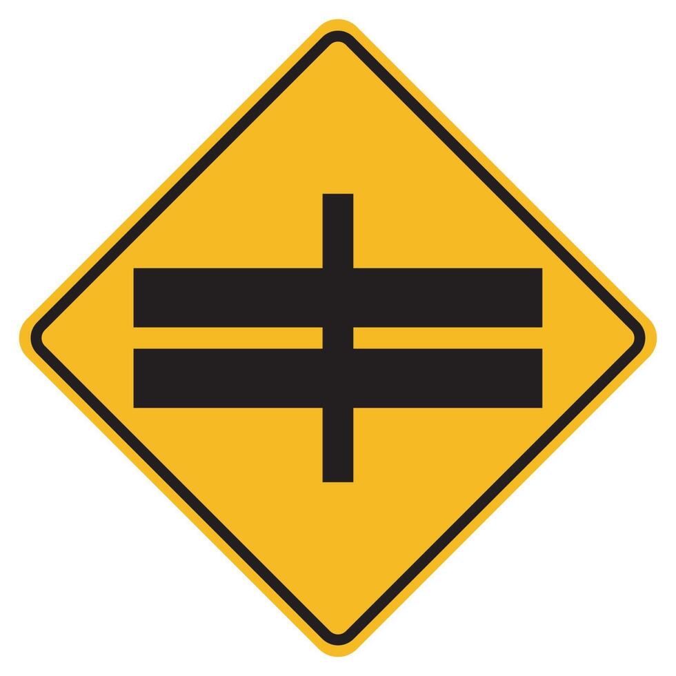 Highway Intersection Ahead Traffic Road Symbol Sign Isolate on White Background,Vector Illustration EPS.10 vector