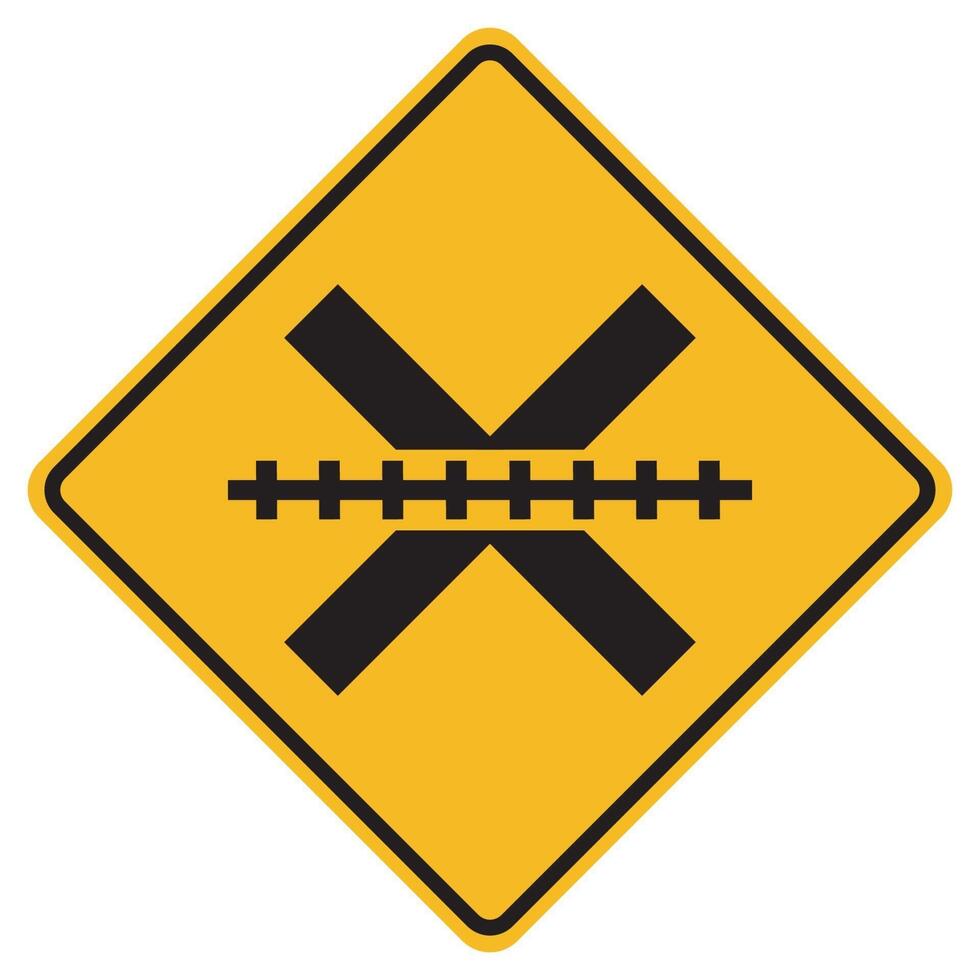 Warning Signs Railway Level Crossing On White Background Vector Art At Vecteezy