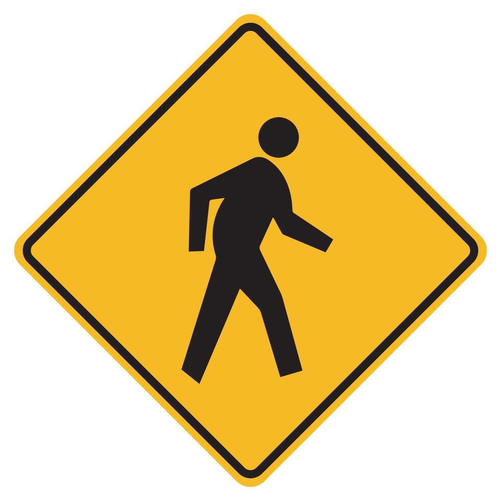 Pedestrian Crossing Warning Road Sign vector