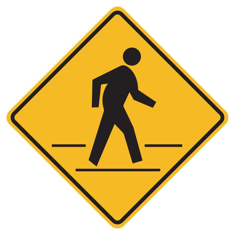 Pedestrian Crossing Warning Road Sign vector