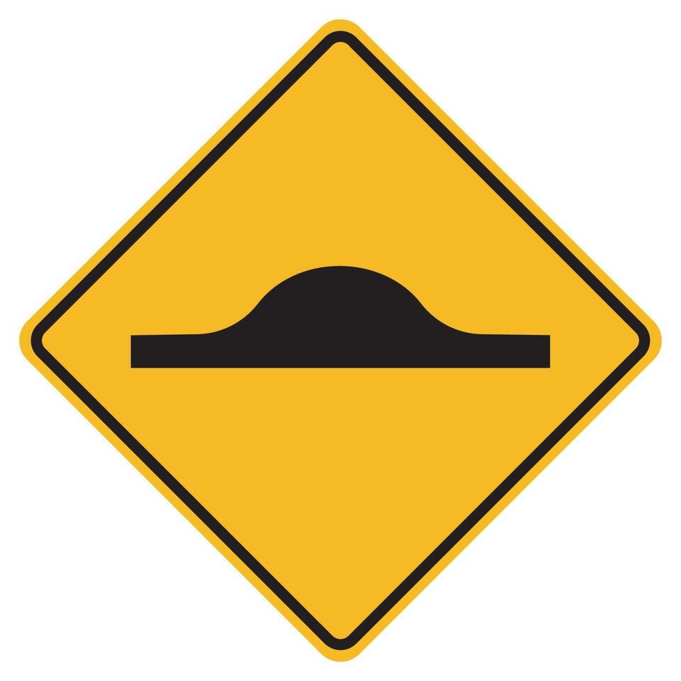 Warning traffic signs Speed hump on white background vector