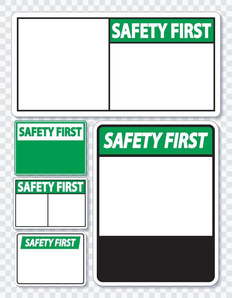 symbol Safety first sign label on transparent background vector