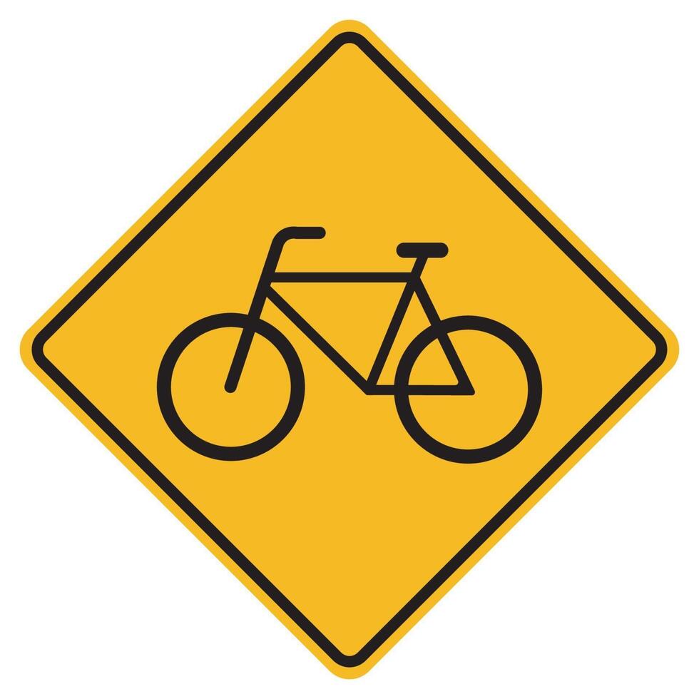 Advertencia bicicletas solo señal de símbolo de carretera de tráfico aislar sobre fondo blanco, ilustración vectorial eps.10 vector