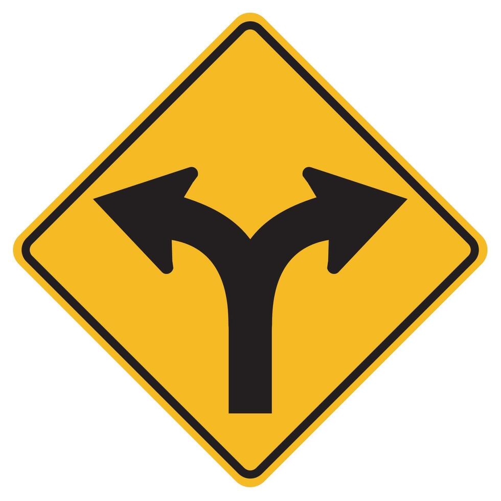 Warning signs Turn left or right on white background vector