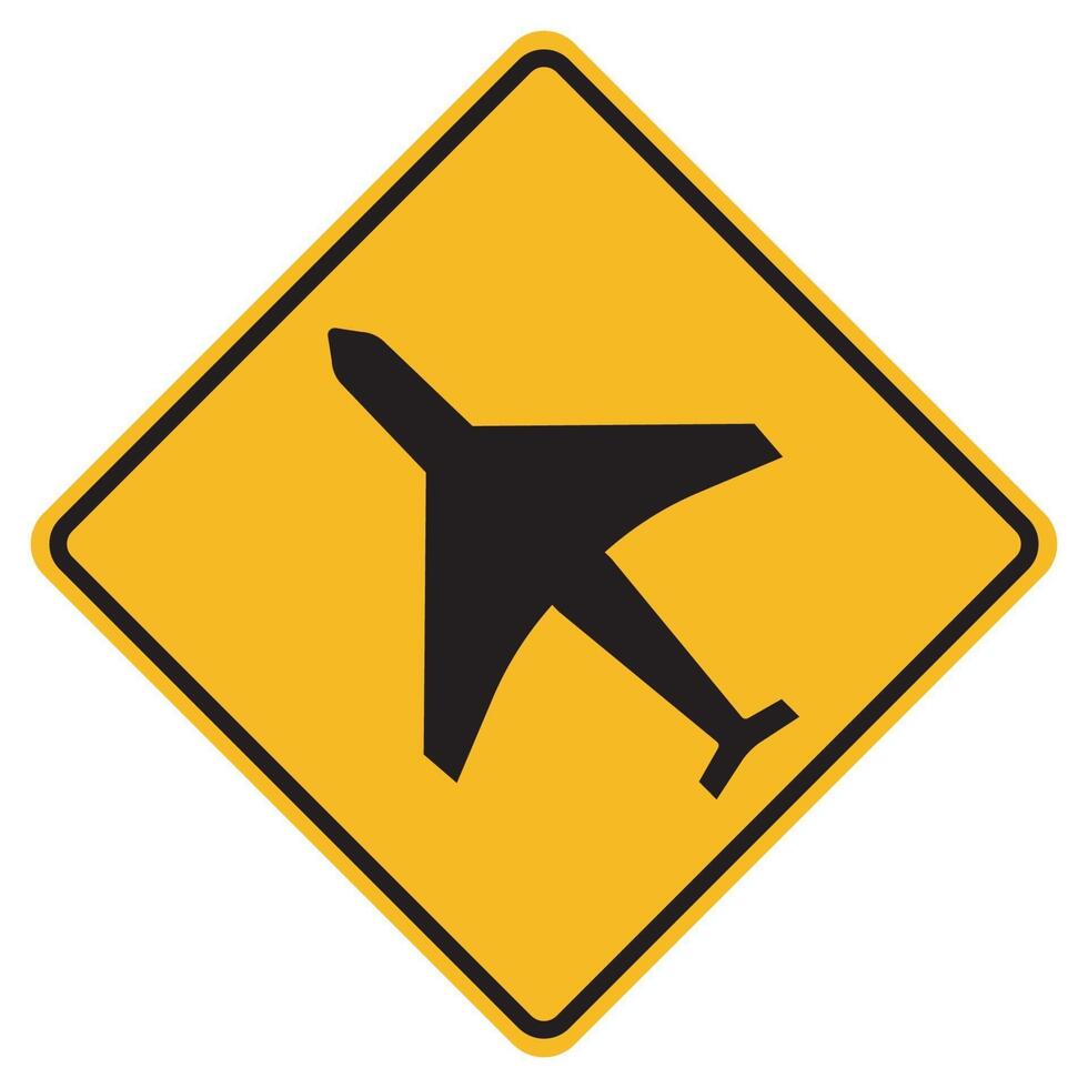 Warning signs low-flying aircraft on white background vector