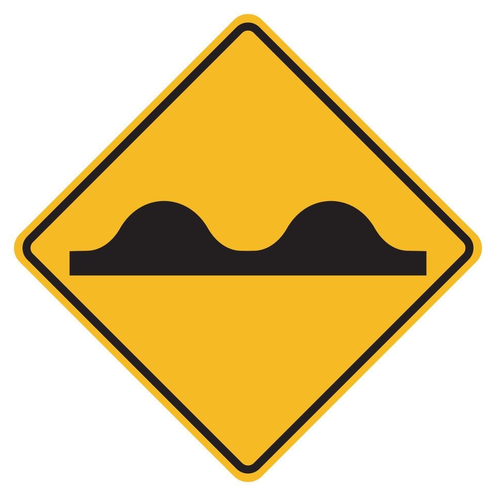 Señales de tráfico de advertencia carretera irregular sobre fondo blanco. vector