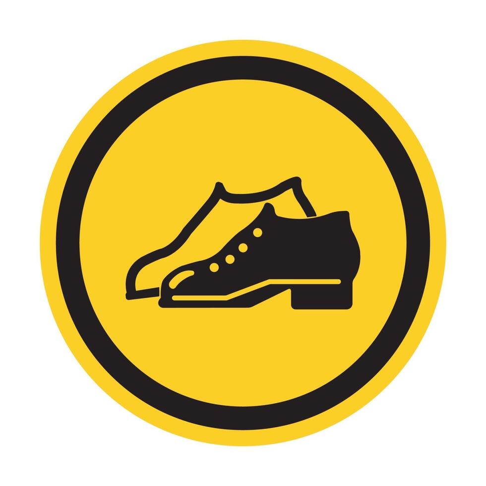 Symbol Enclosed Shoes Are Required In The Manufacturing Area sign Isolate On White Background,Vector Illustration EPS.10 vector