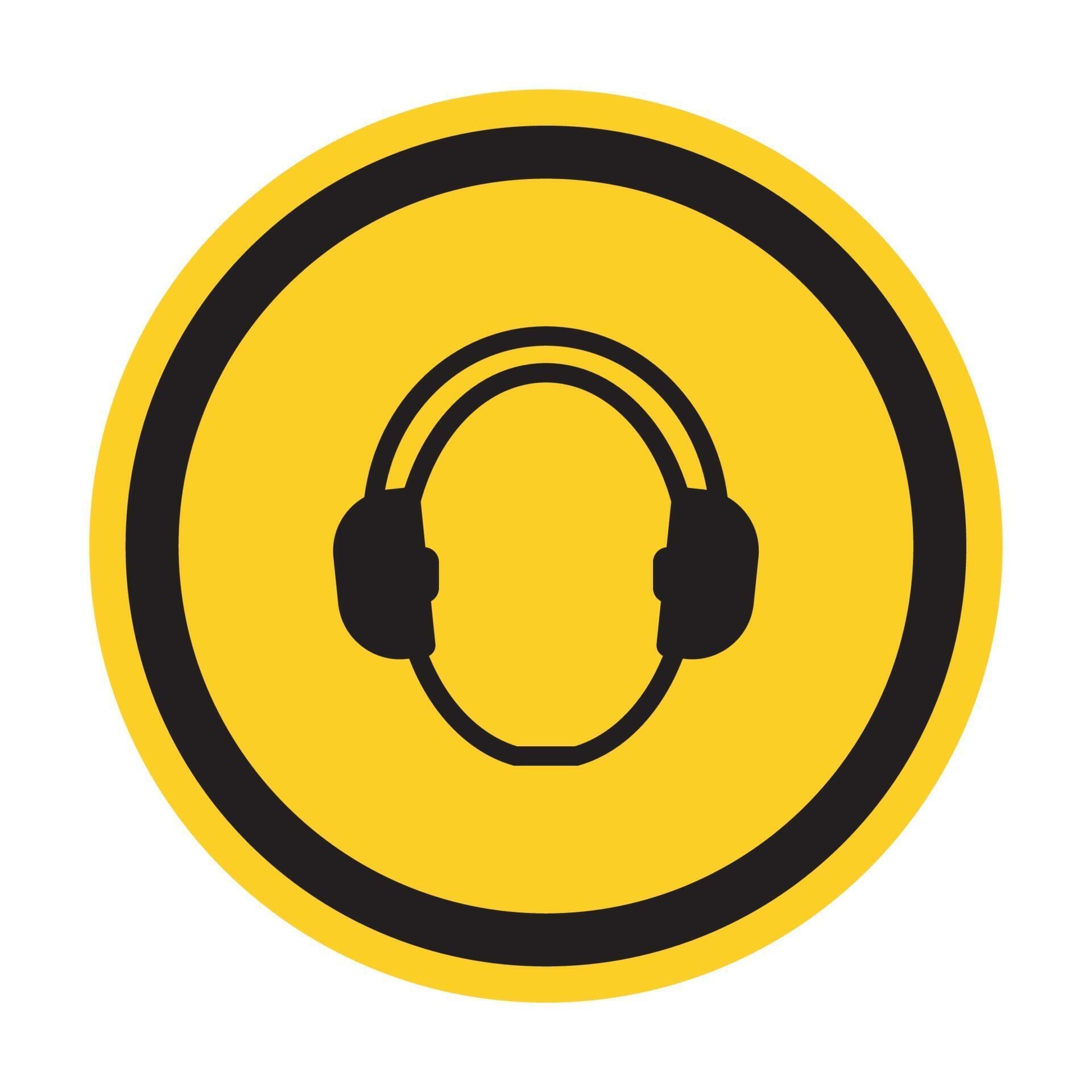 Symbol Wear hearing protection Isolate On White Background,Vector