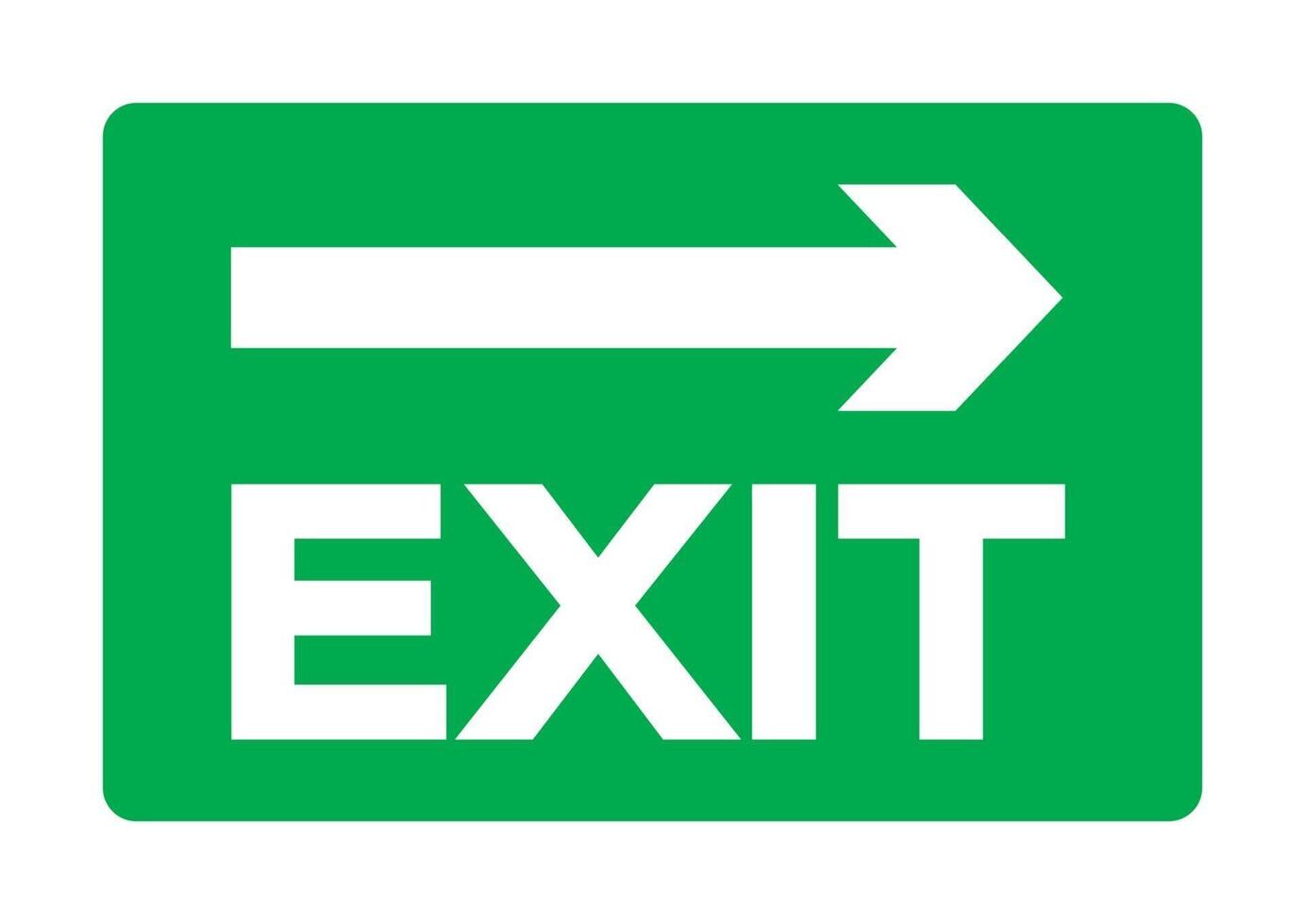 Exit Green Sign Isolate On White Background,Vector Illustration EPS.10 vector