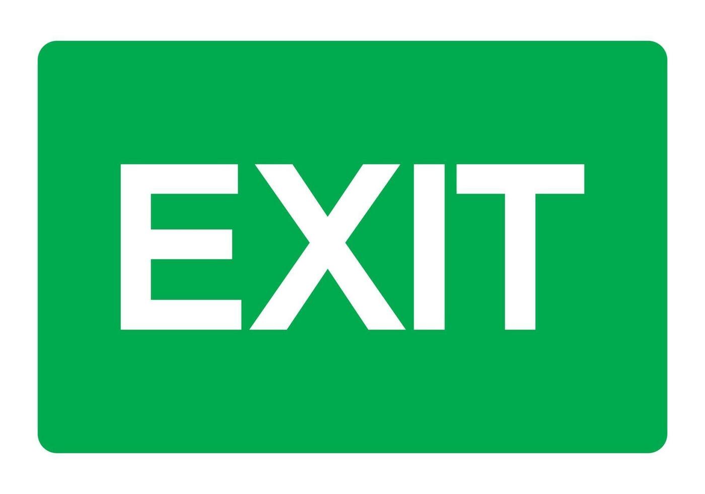 Exit Green Sign Isolate On White Background,Vector Illustration EPS.10 vector