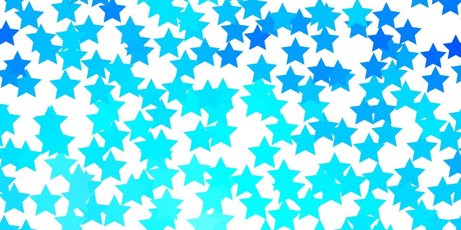 Fondo de vector azul claro con estrellas de colores.