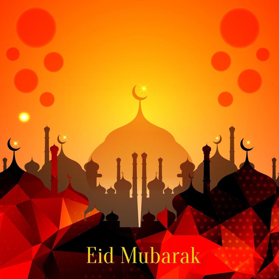 Eid Mubarak festival decorative background vector