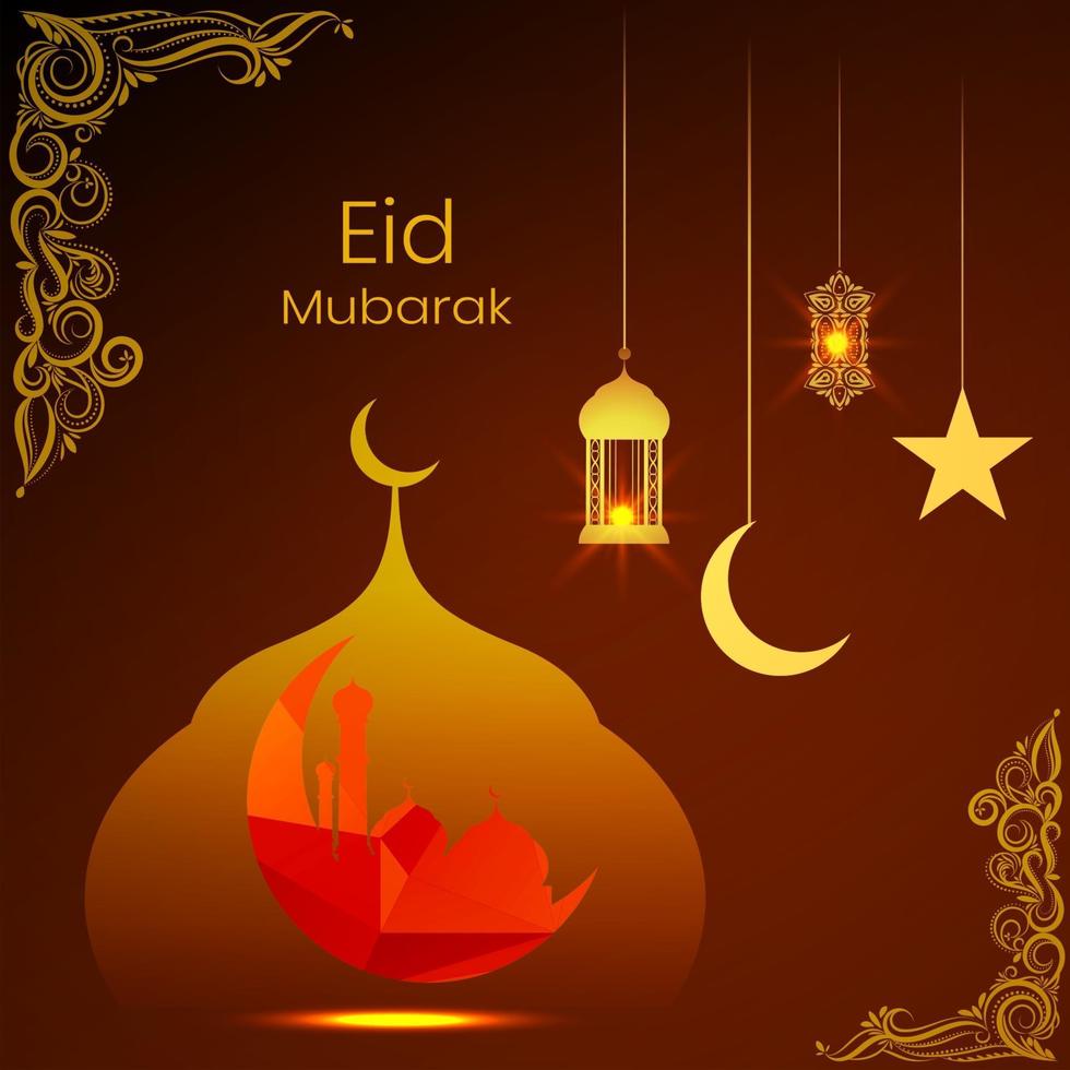 Abstract holy elegant decorative background for eid mubarak vector
