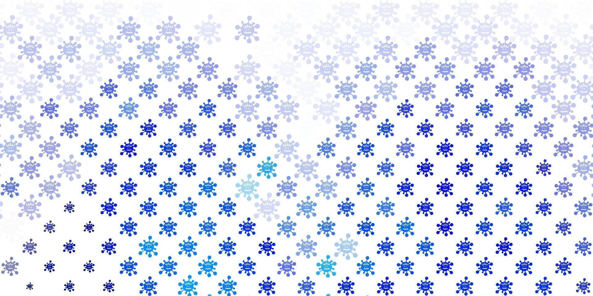 Light BLUE vector backdrop with virus symbols.
