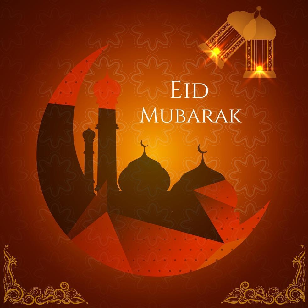 Eid Mubarak festival decorative background vector