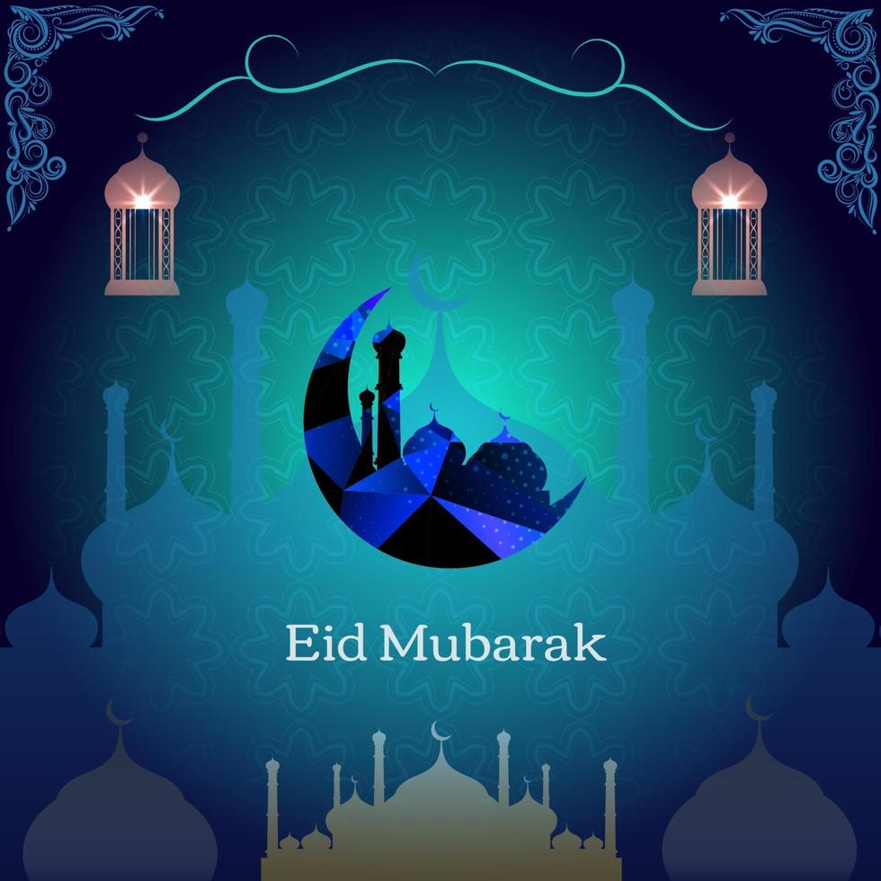 Abstract Eid Mubarak Islamic vector background design