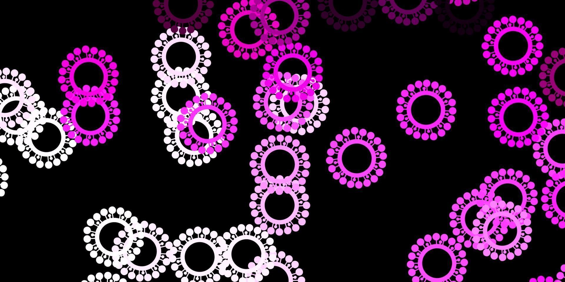 Dark pink vector texture with disease symbols.