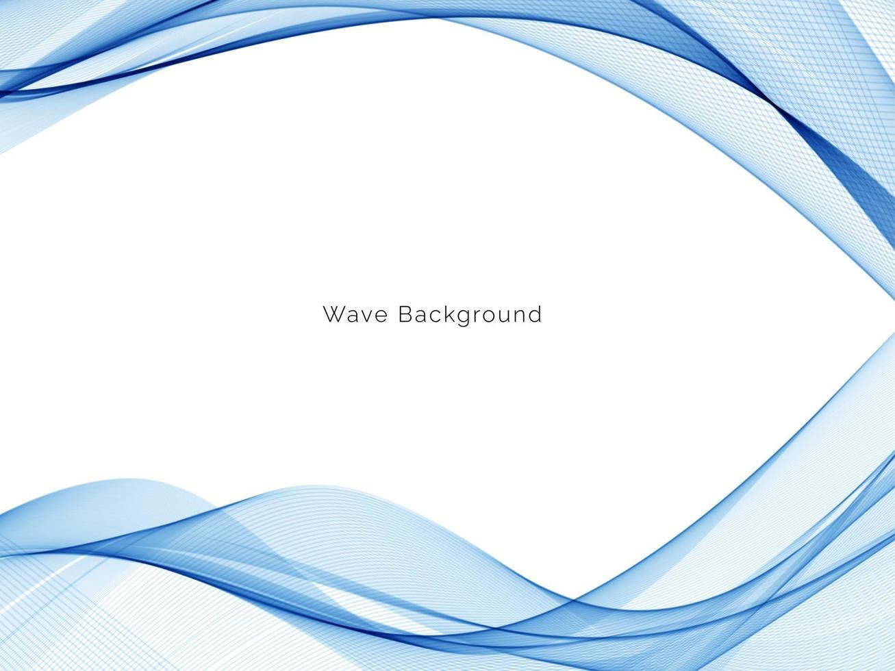 Decorative blue wave design modern background vector