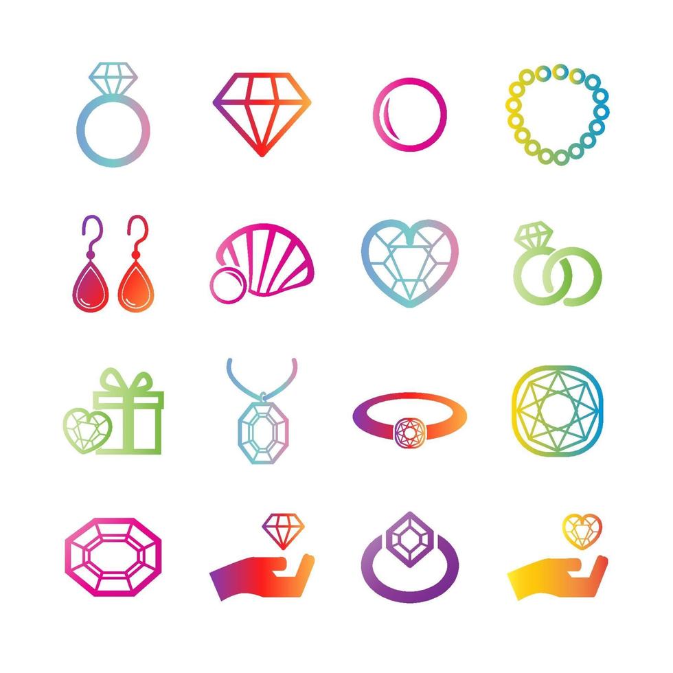 jewelry vector gradient icons