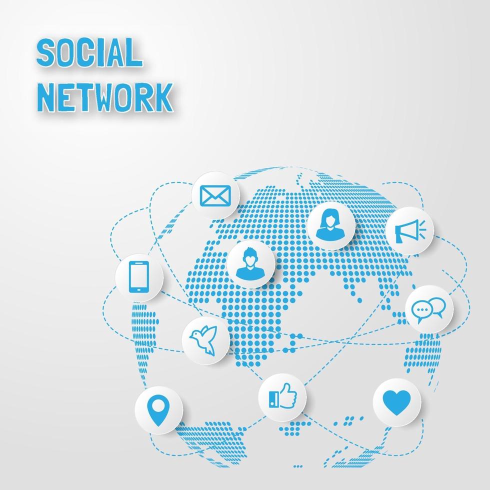 social network technology vector