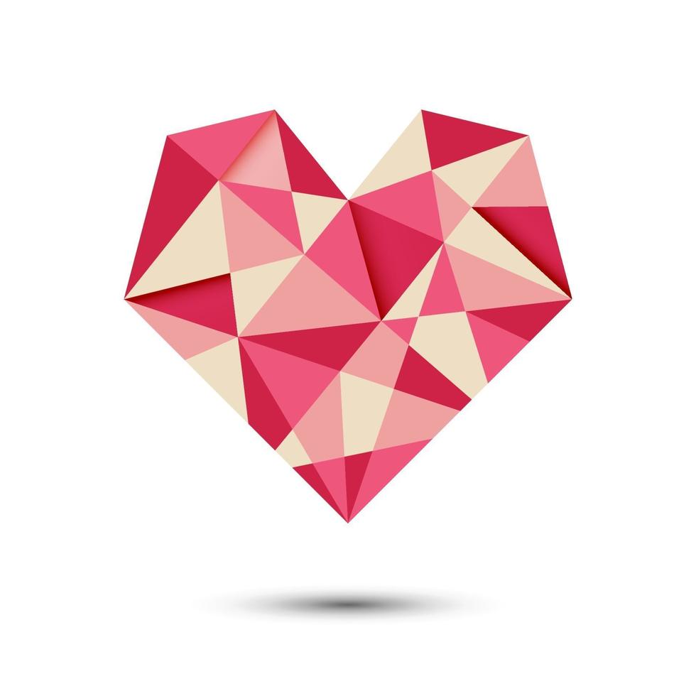 heart abstract polygon vector